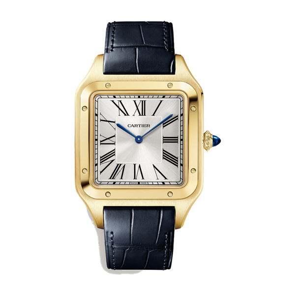 Cartier Santos-Dumont Extra Large Silver Yellow Gold Alligator Leather 33.9mm