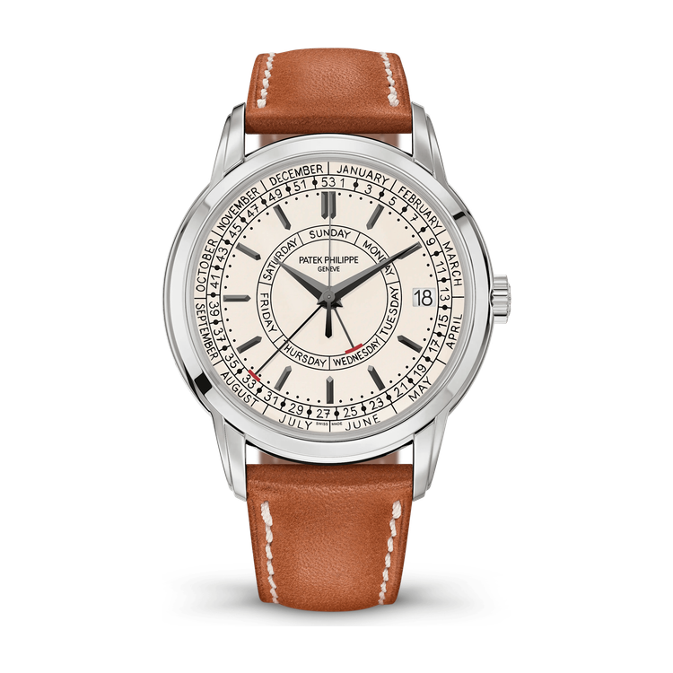 Patek Philippe Complications Silver Steel Leather 40mm