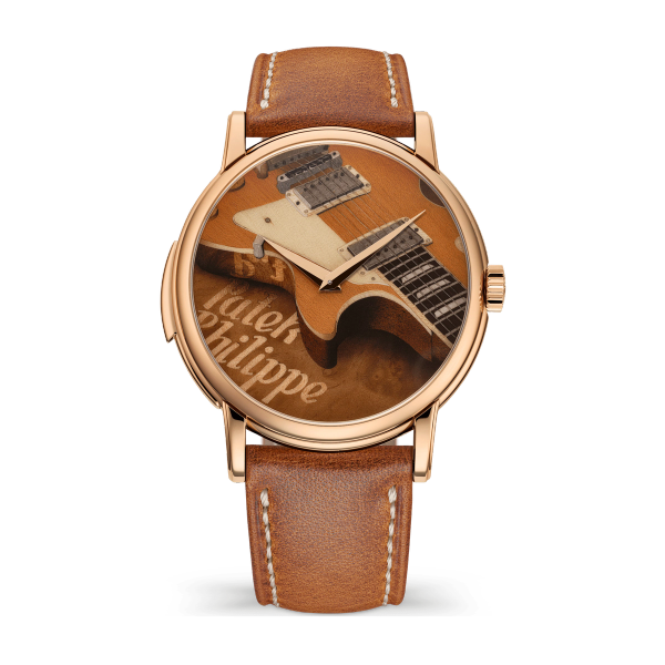 Patek Philippe "Electric Guitar" Rare Handcrafts Brown Rose Gold Leather 42mm