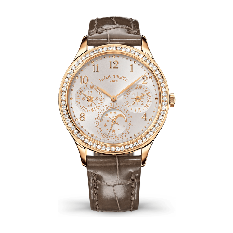 Patek Philippe Grand Complications Silver Rose Gold Alligator Leather 35.1mm