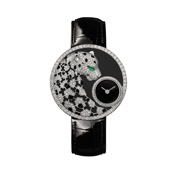 Cartier Panthère Jewelry Black Leather 23.6mm