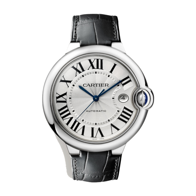 Cartier Ballon Bleu 44.1 mm Silver Steel Alligator Leather 44.1mm