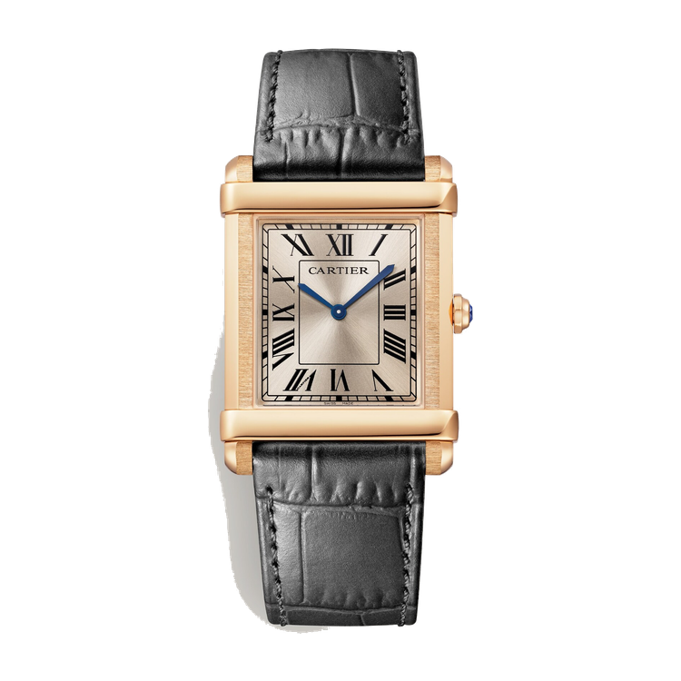 Cartier Tank Chinoise Grey Rose Gold Alligator Leather 29.2mm