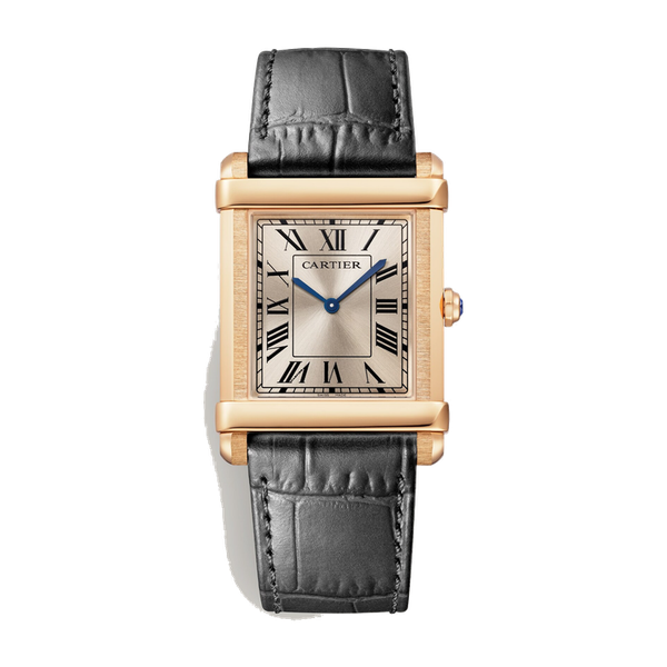 Cartier Tank Chinoise Grey Rose Gold Alligator Leather 29.2mm