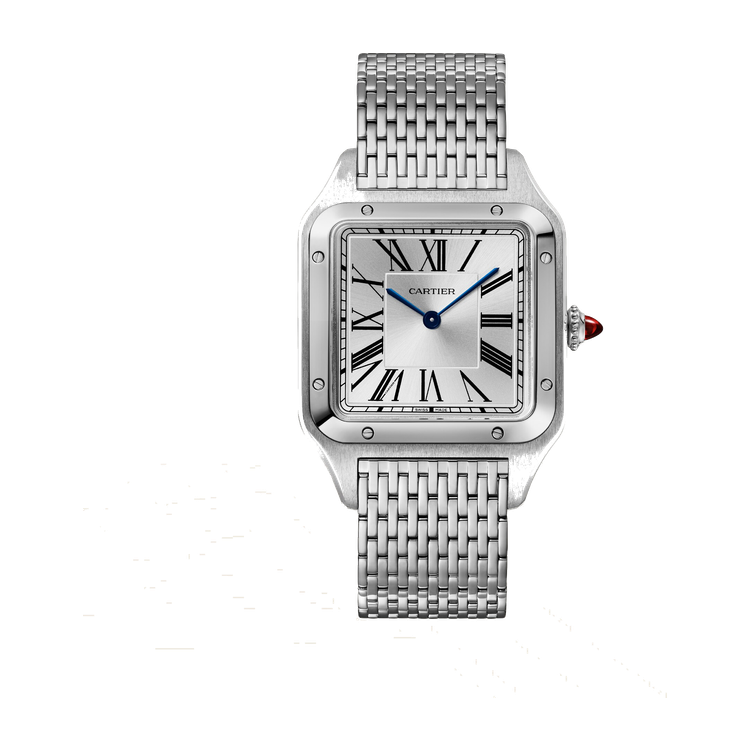 Cartier Santos-Dumont Large Silver Platinum 31.4mm