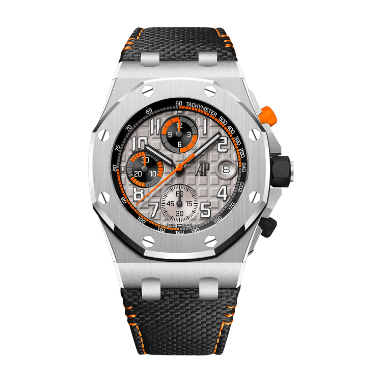 Audemars Piguet Royal Oak Offshore Selfwinding Chronograph Grey Steel Leather 42mm