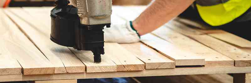 man building a pallet