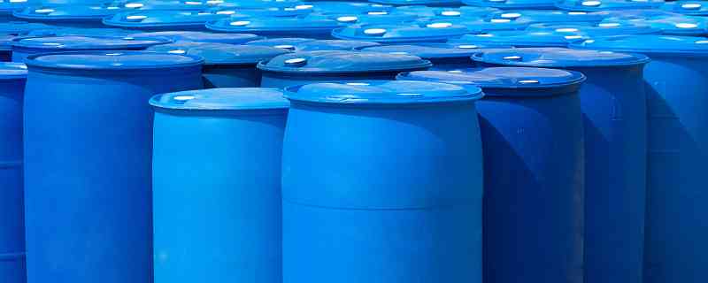 rows of blue tight head plastic drums