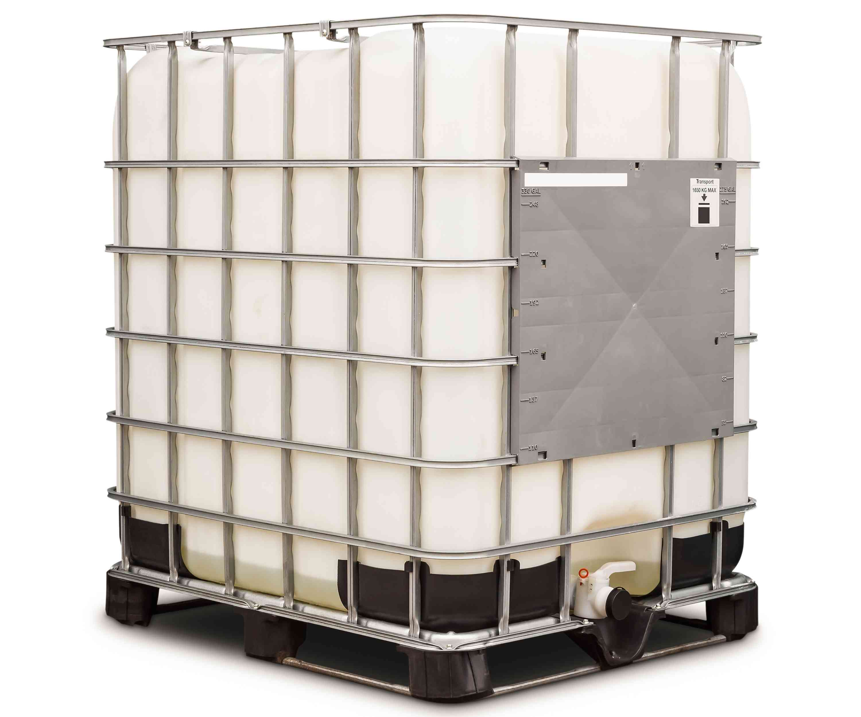 Photo of a 330-gallon IBC tote