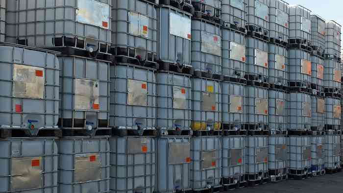 staged IBC totes