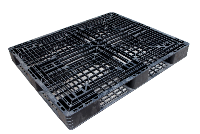 Photo of a stackable plastic pallet