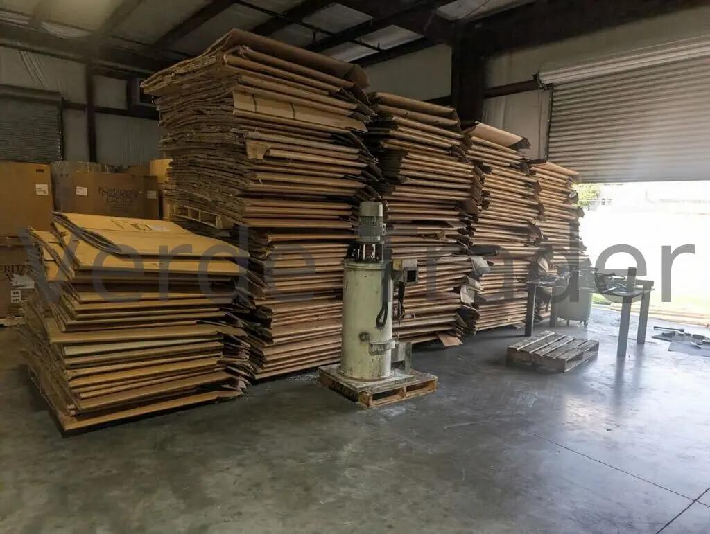 Boxes stacked in a garage