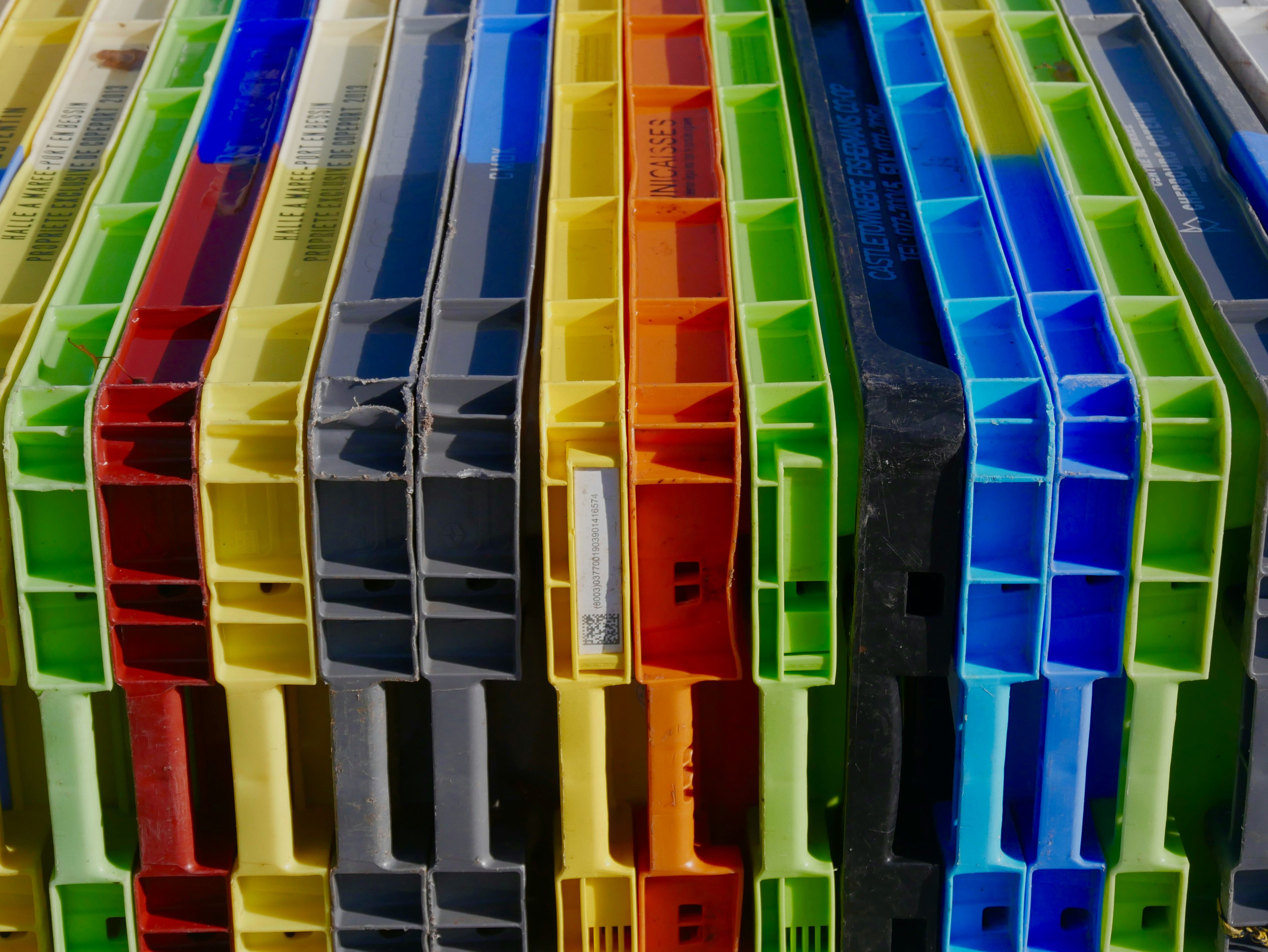 Colorful plastic pallets