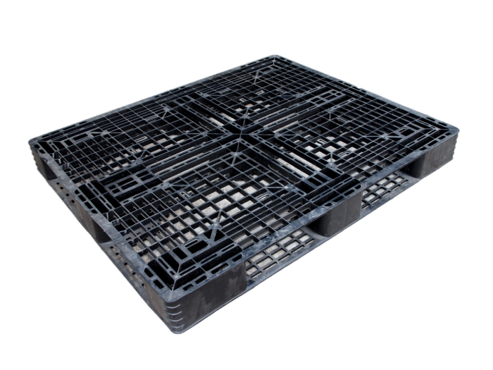 Photo of a stackable plastic pallet