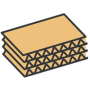 Illustration of 3-wall cardboard