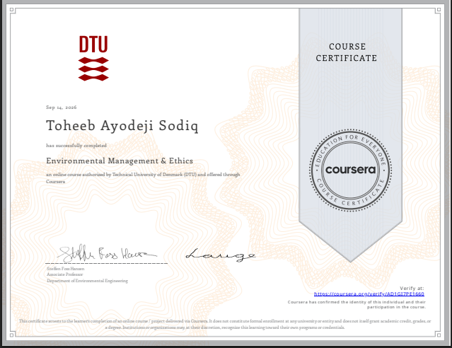 Environmental Management & Ethics