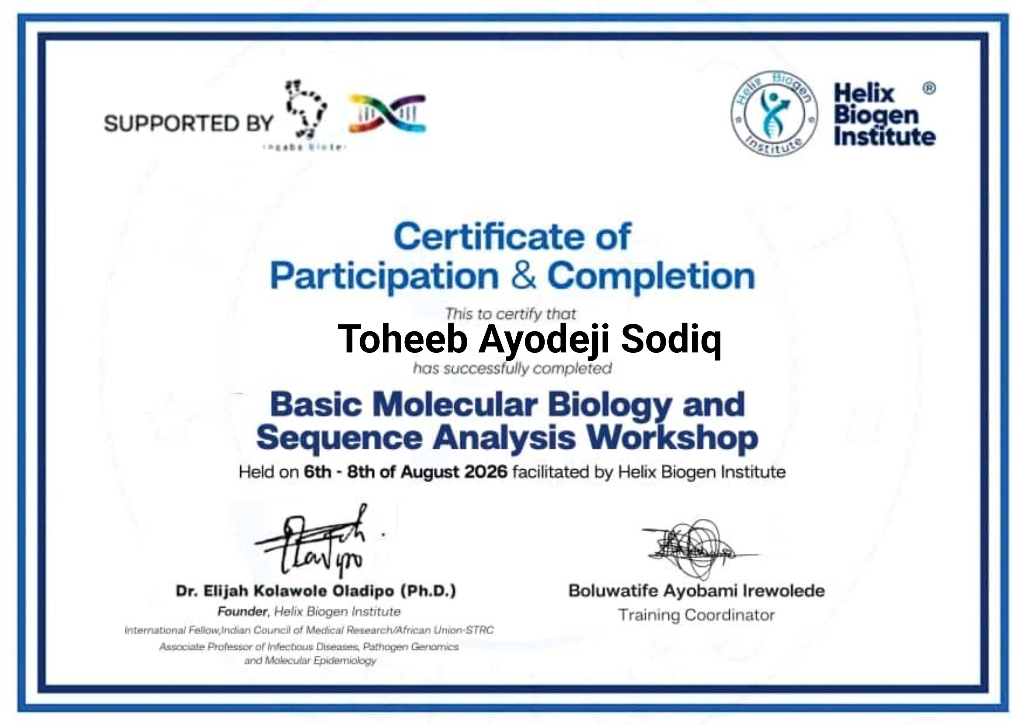 Basic Molecular Biology and Sequence Analysis Workshop