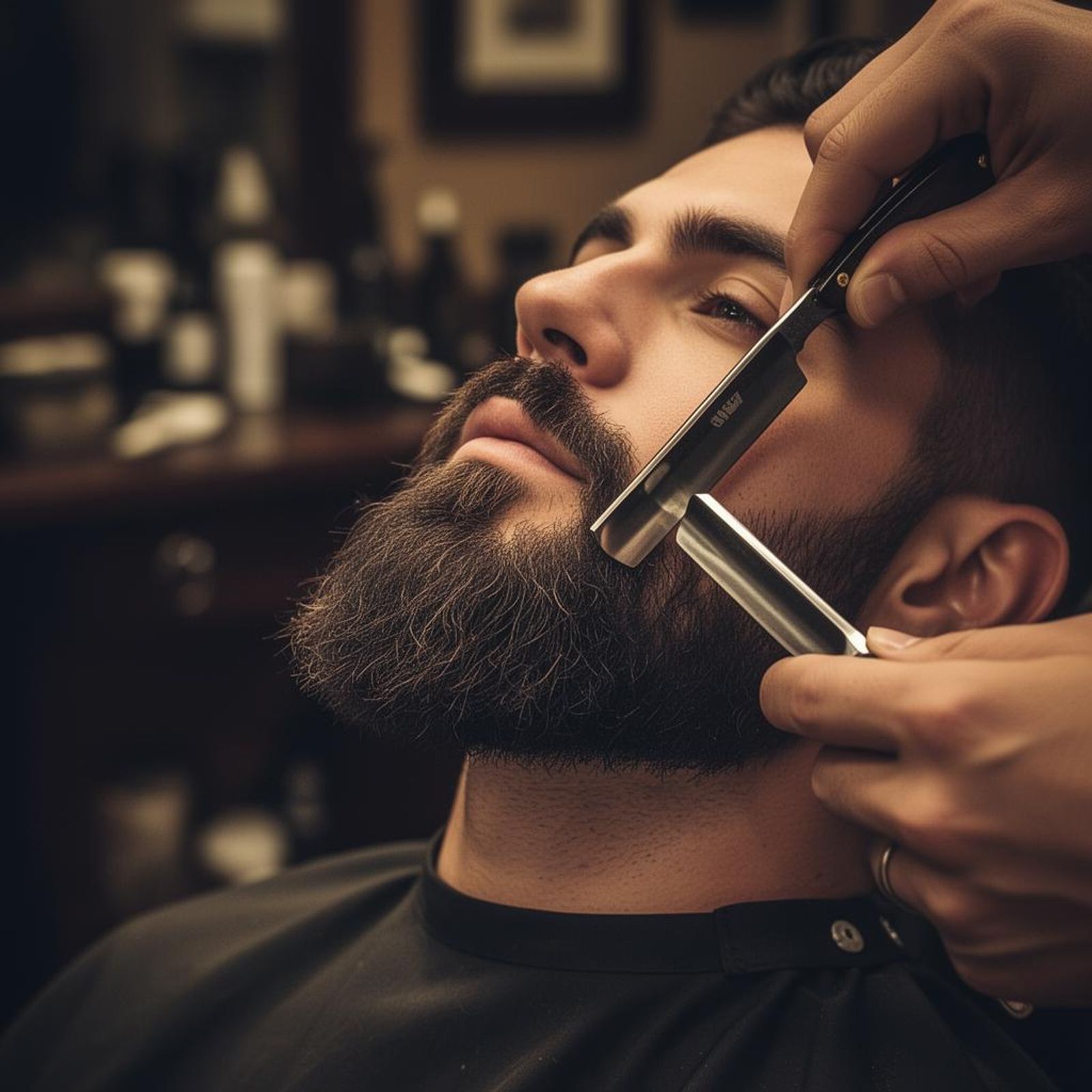 Beard sculpting at OTR Barbers