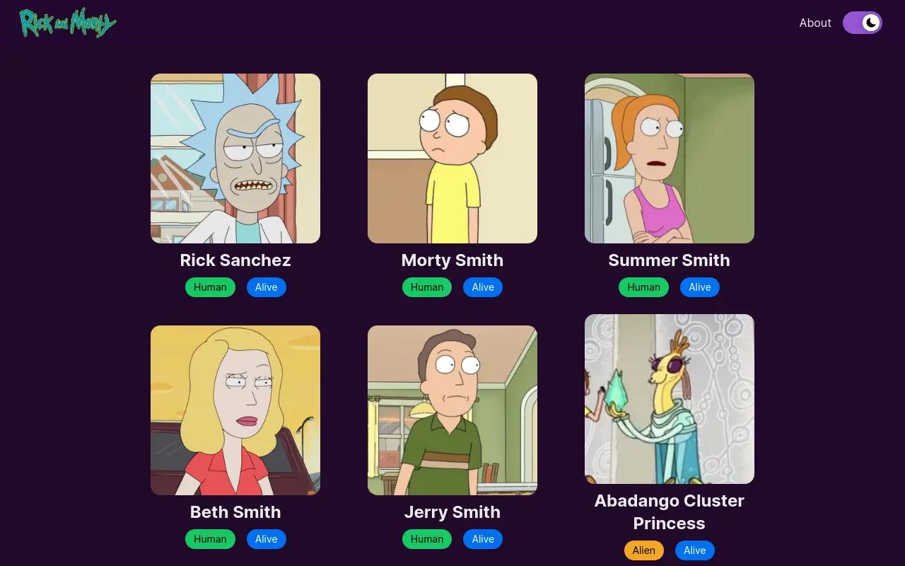 Rick and Morty App