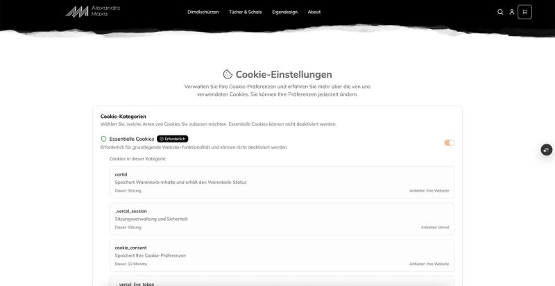 Cookies consent page