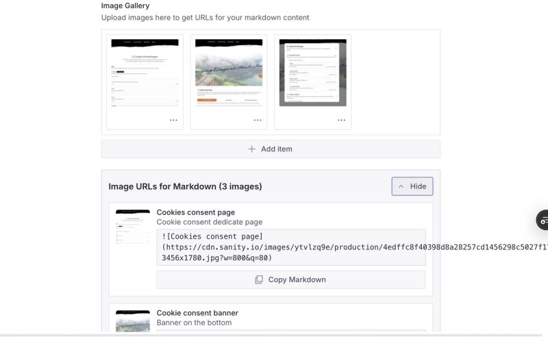 Image Gallery Sanity