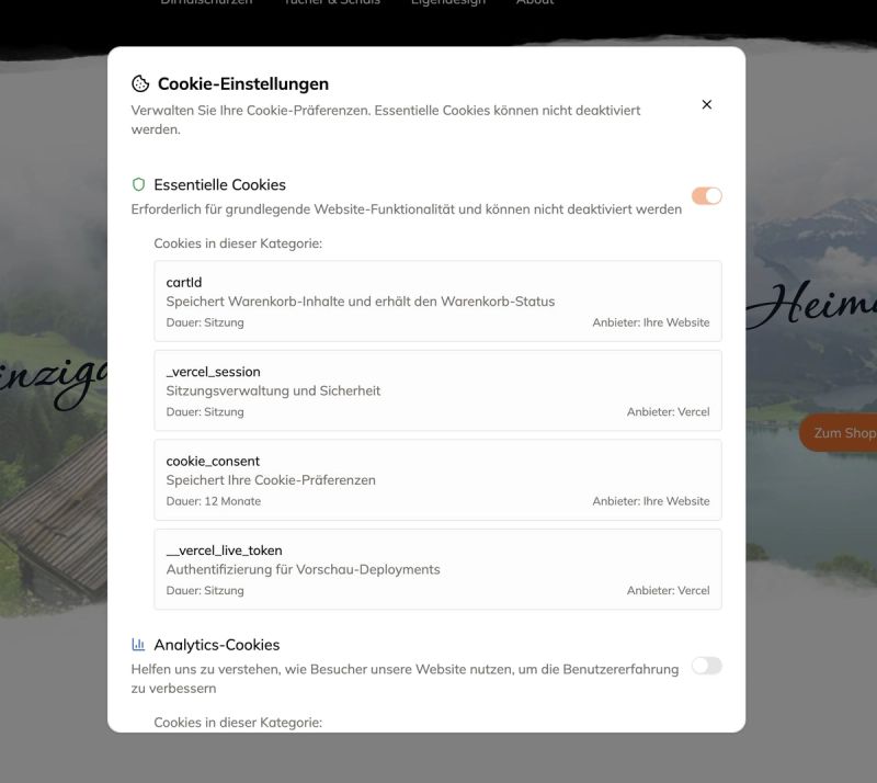 Cookie consent pop-up