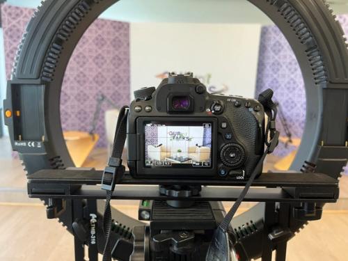 camera pointing at the scenario