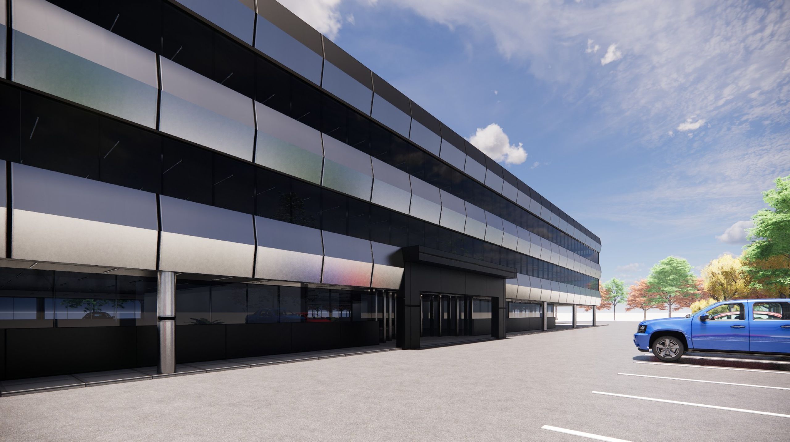 3-Story Commack Commercial Office Facade Retrofit hero image