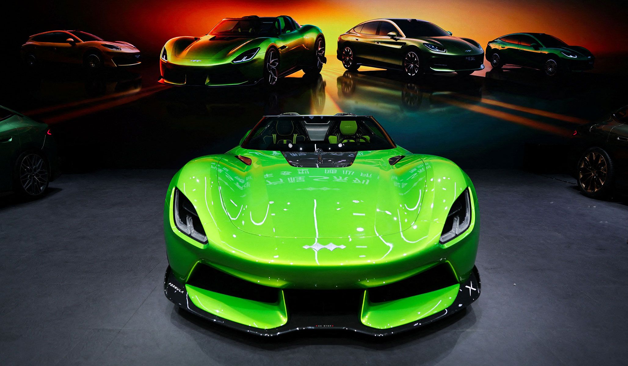 A newly presented electric roadster Formula X of BYD's brand Fang Cheng Bao at the Beijing International Automotive Exhibition in Beijing, China, April 24, 2026.