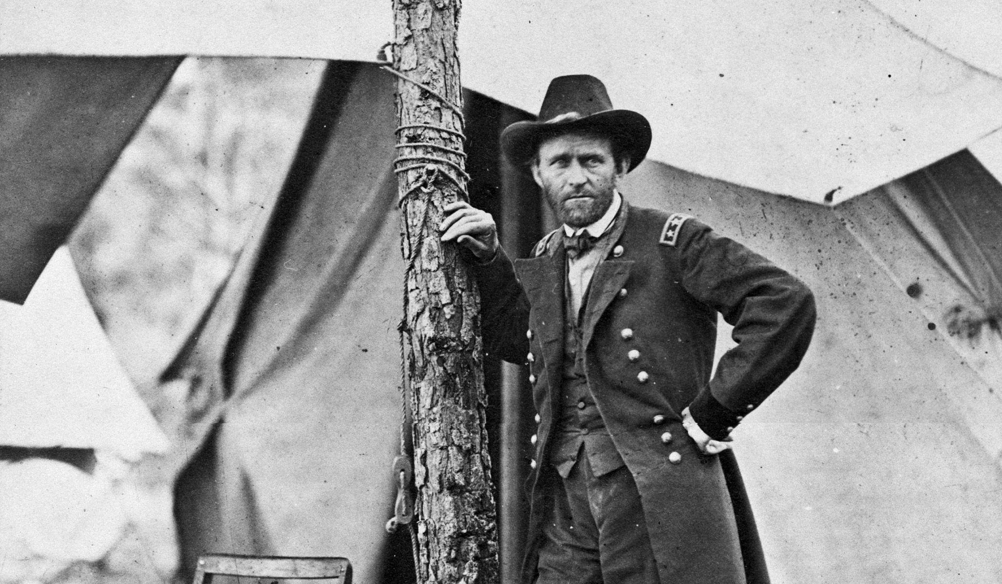 General Ulysses S. Grant in his headquarters at Cold Harbor, Va., June 1864.