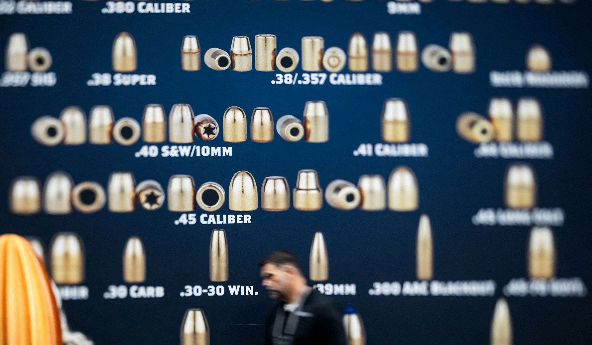 Exhibition booth at the National Rifle Association's annual meetings and exhibits in Houston, Texas, April 19, 2026.