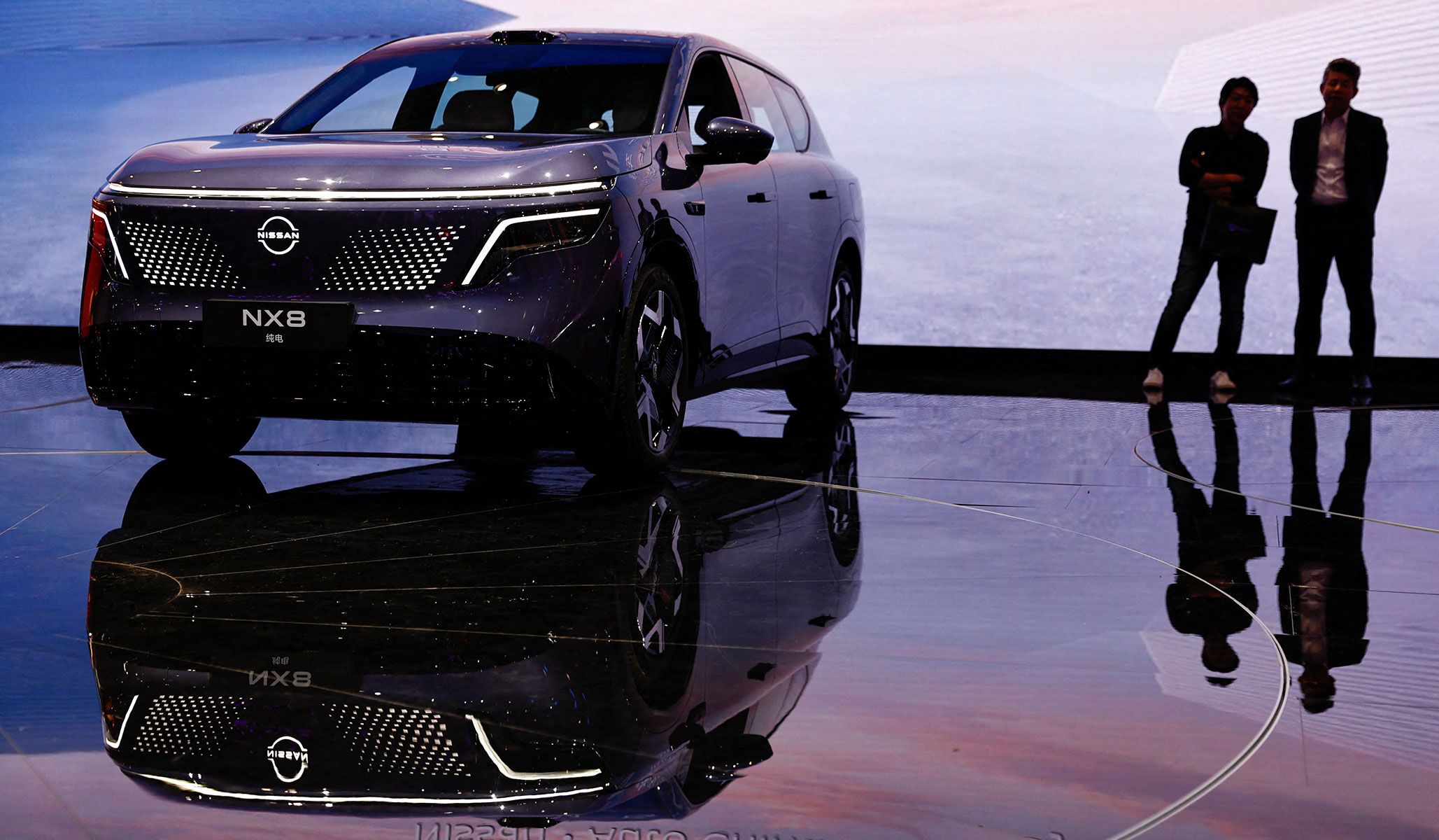 Nissan NX8 electric SUV at the Beijing International Automotive Exhibition in Beijing, China, April 24, 2026.