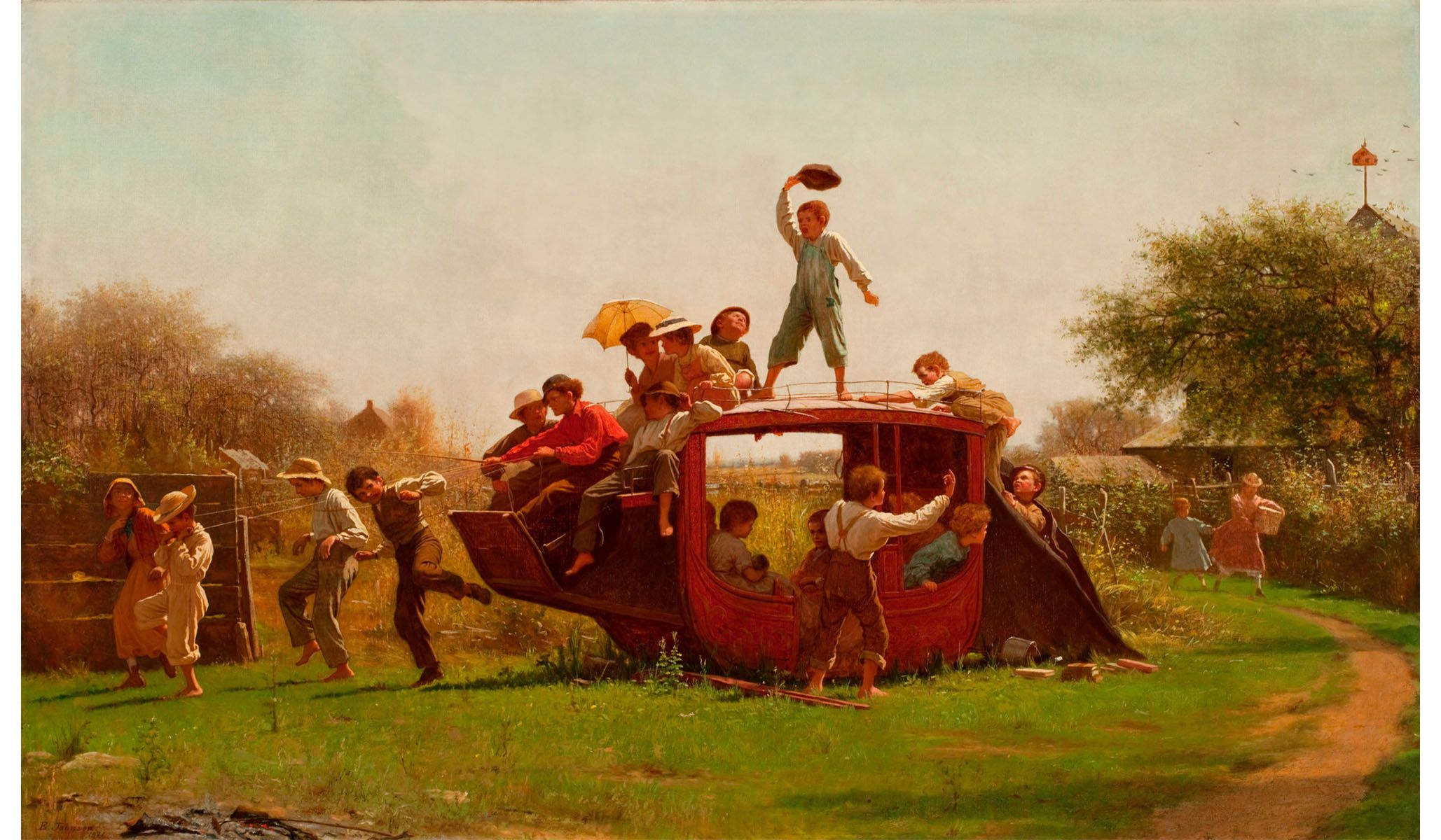 An example of one of the many high points in the Layton Collection. Eastman Johnson, The Old Stagecoach , 1871.
