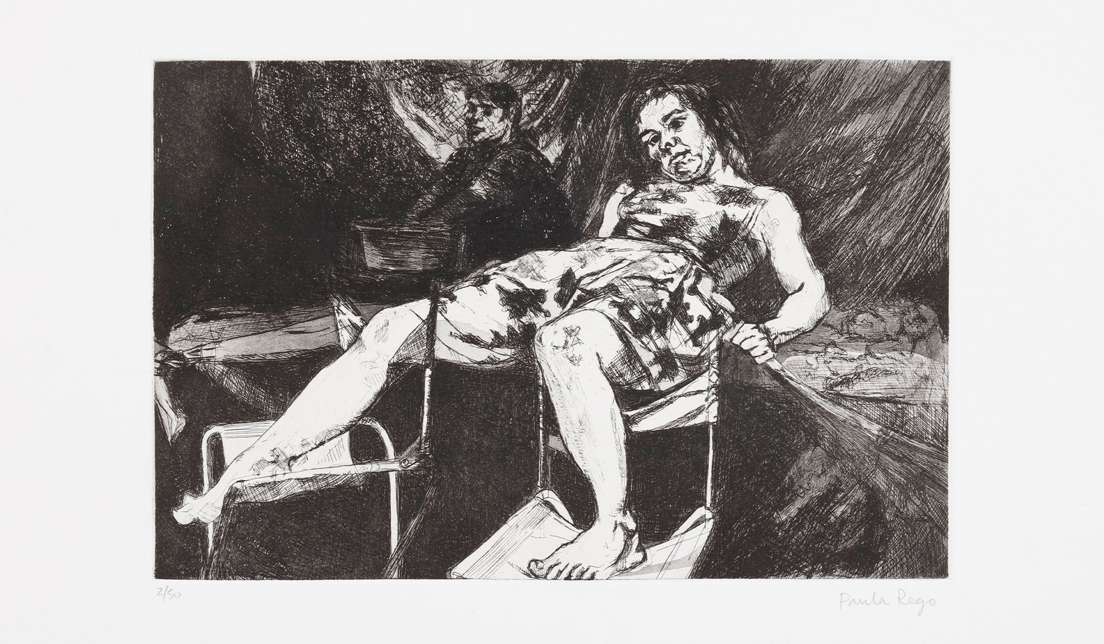 Paula Rego, Untitled , 2000/2020, etching on paper.
