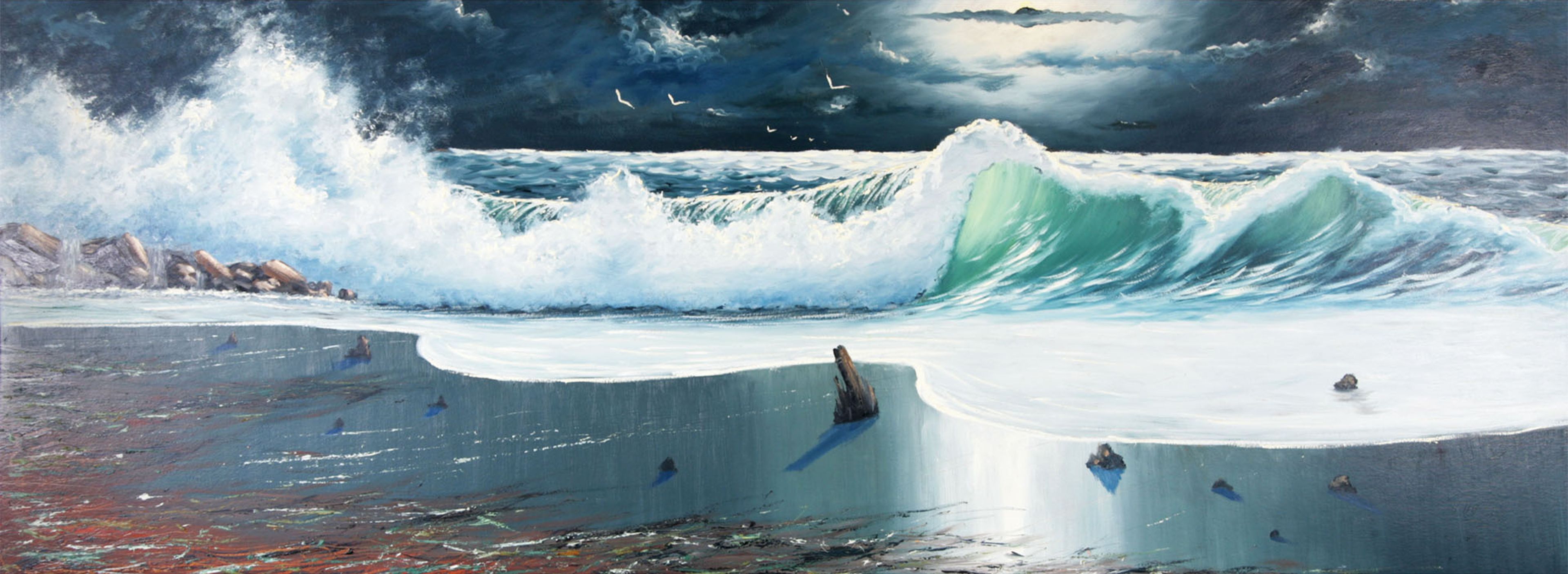 Alfred Hair, Ice , c. 1962, oil on board.