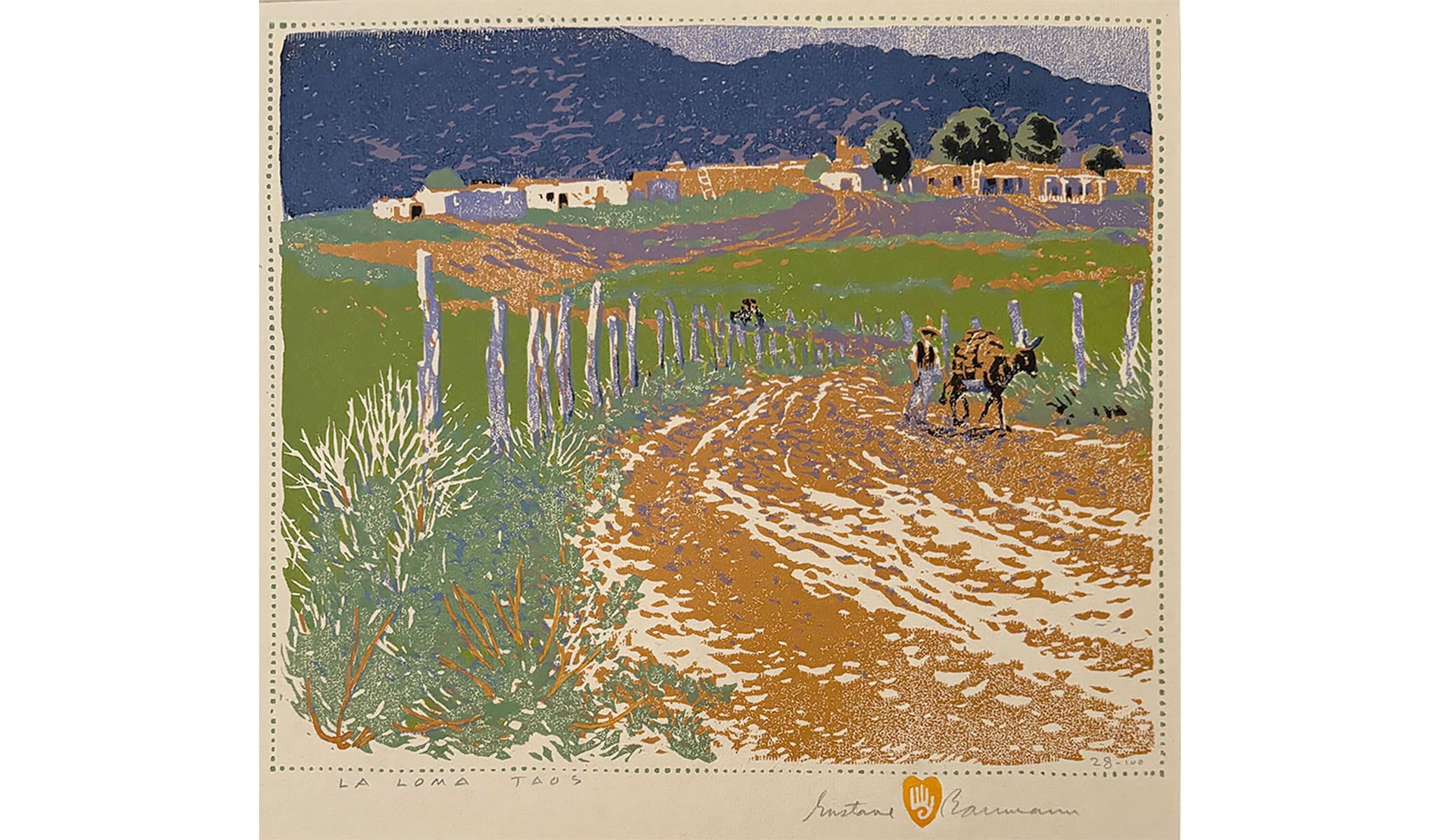 Gustave Baumann, La Loma (Taos) , c. 1931, color woodcut.