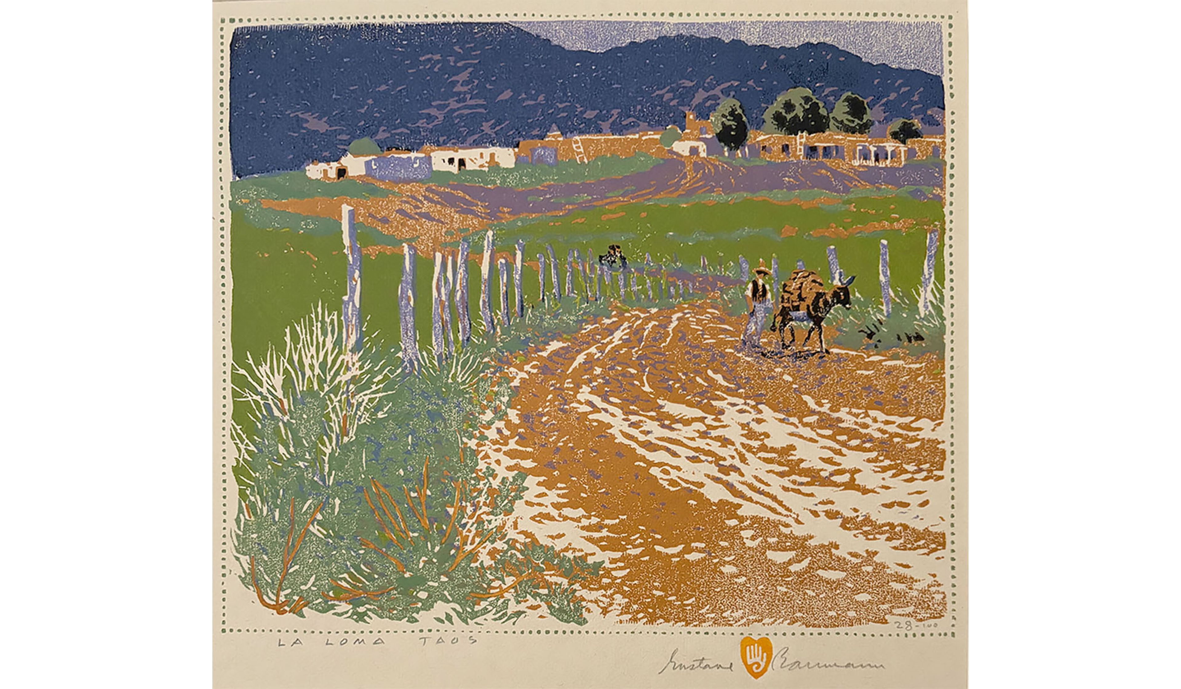 Gustave Baumann, La Loma (Taos) , c. 1931, color woodcut.