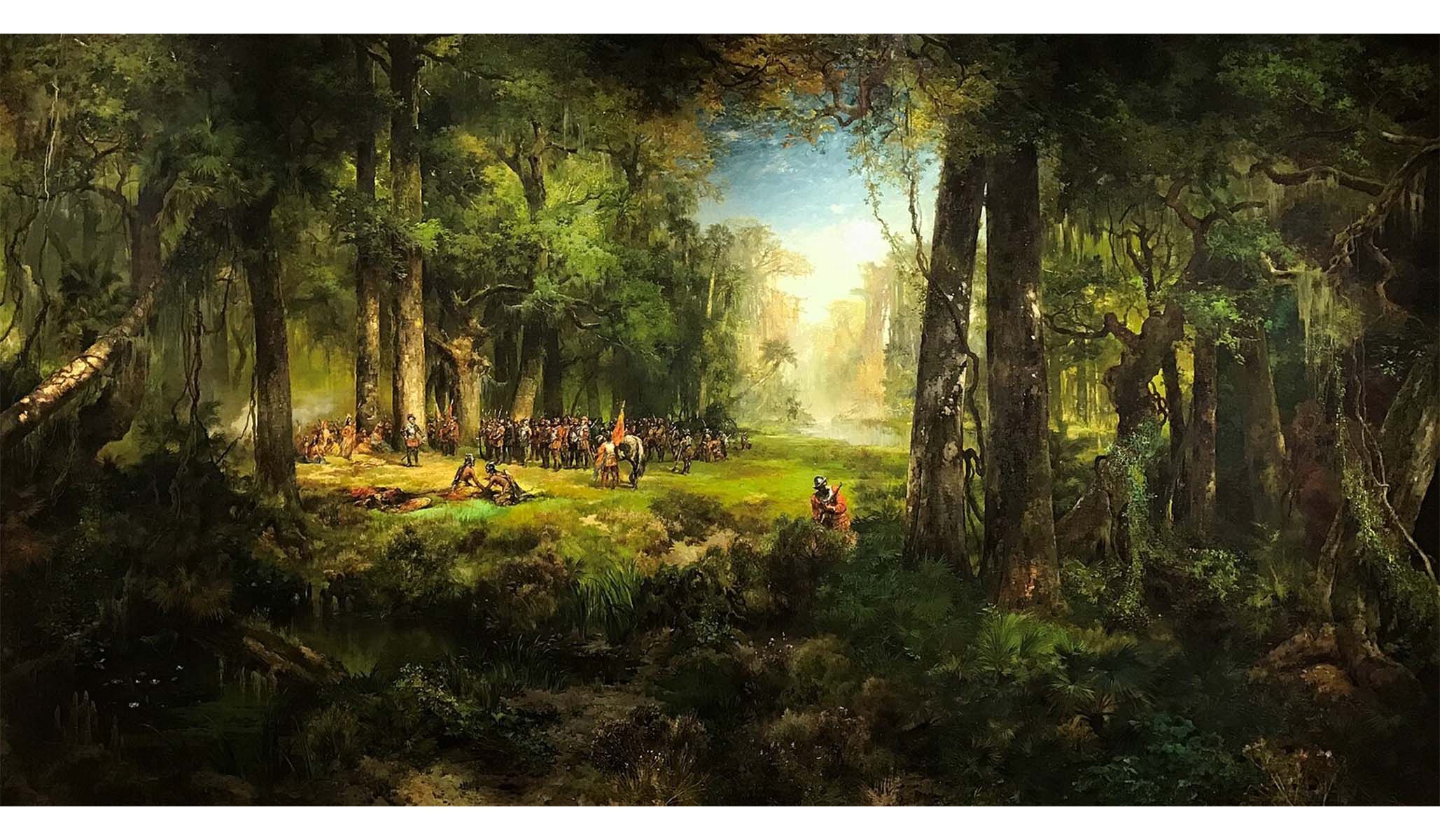 Thomas Moran, Ponce de León in Florida , c. 1877–1878, oil on canvas.