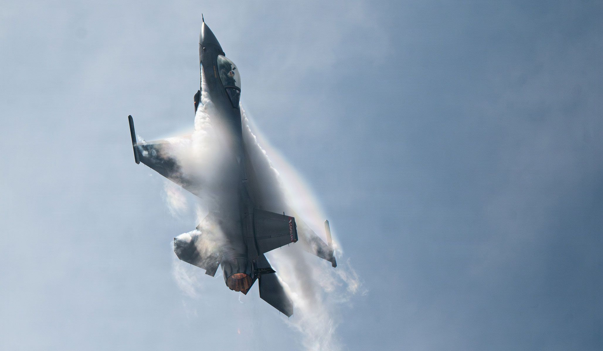 U.S. Air Force Major Taylor Hiester, F-16 Viper Demonstration Team commander and pilot, performs aerial maneuvers at Las Palmas Air Base, Peru, April 23, 2026.