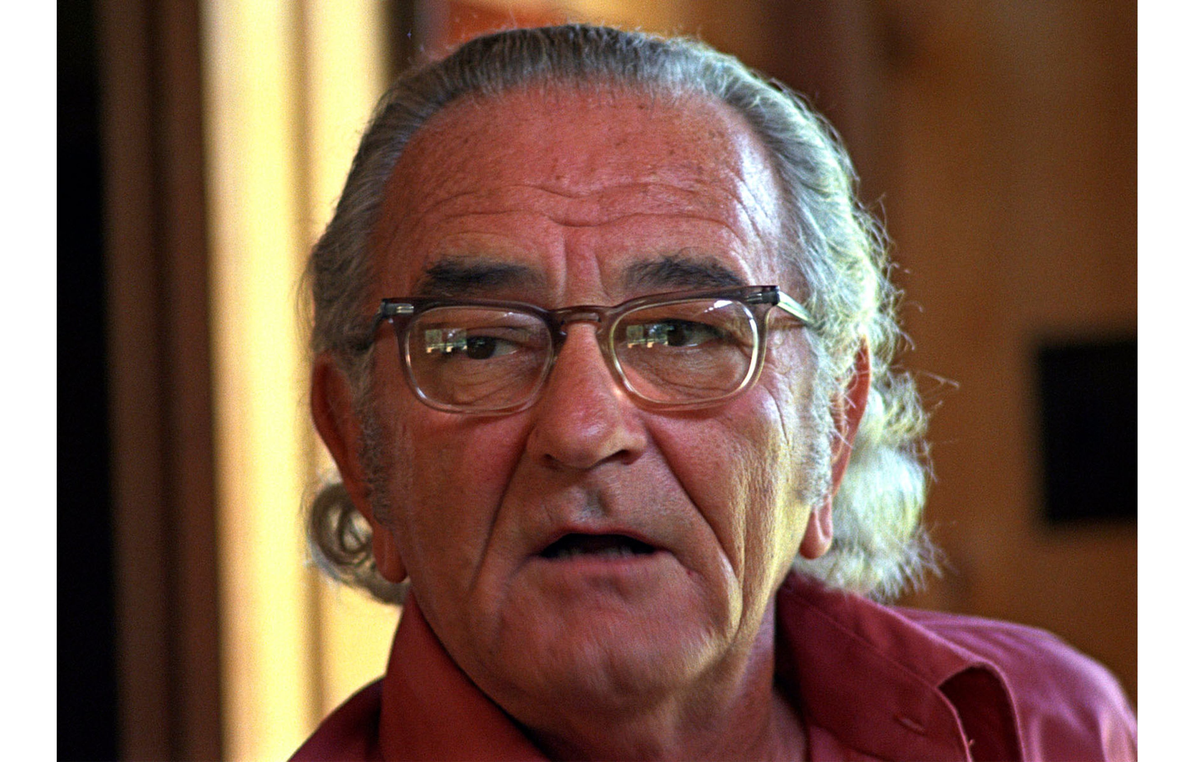 Lyndon B. Johnson at his ranch near Stonewall, Texas, August 1972.