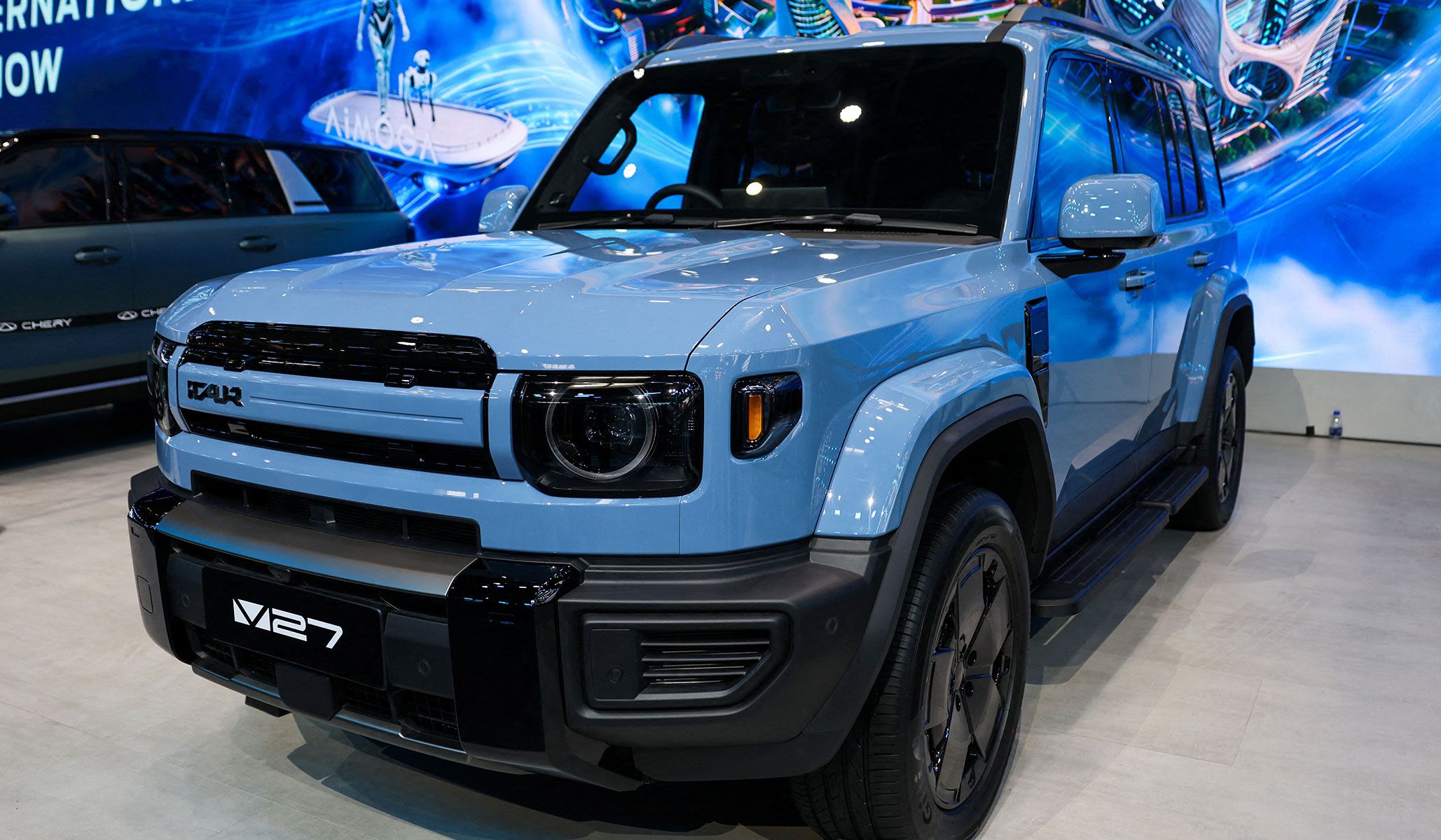 A newly presented Chery’s brand iCar model V27 SUV at the Beijing International Automotive Exhibition in Beijing, China, April 24, 2026.