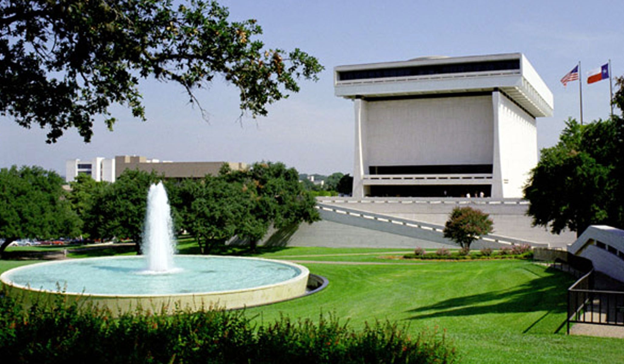 Exterior view of the LBJ Library and Museum.