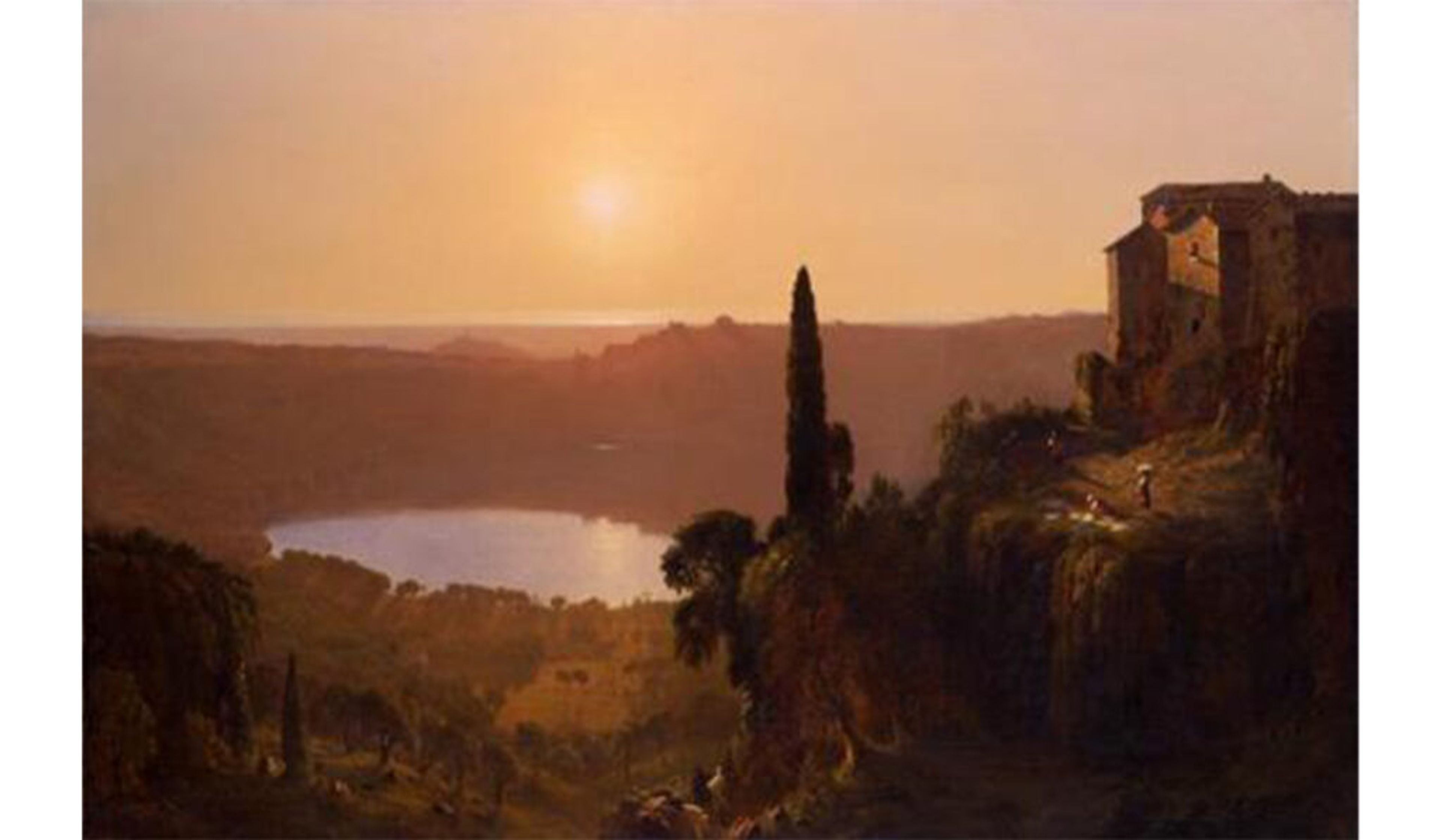 Sanford Robinson Gifford, Lake Nemi , 1856–57, oil on canvas.