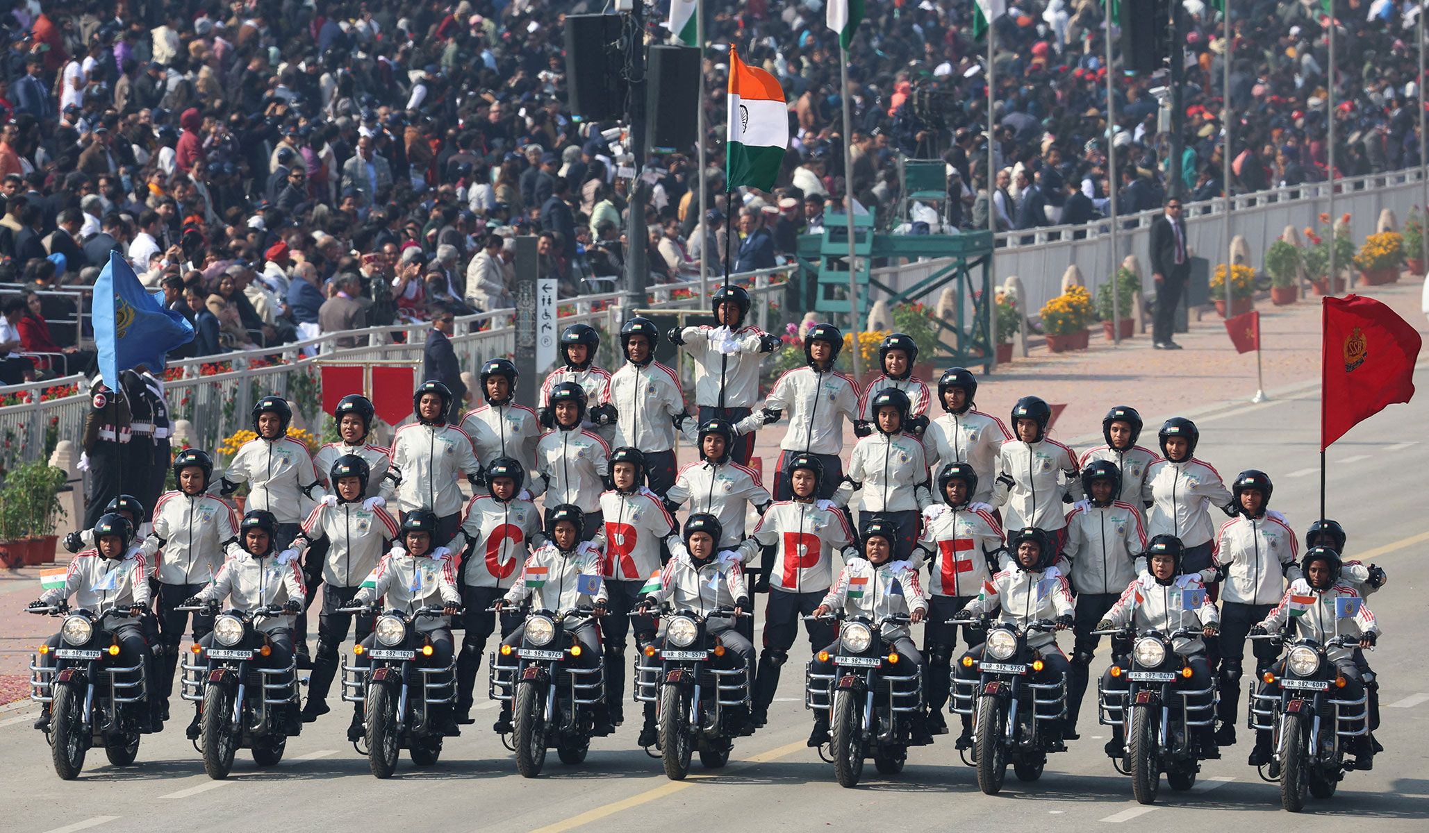 India Border Security Force's daredevil team performs during the Republic Day parade in New Delhi, India, January 26, 2026.