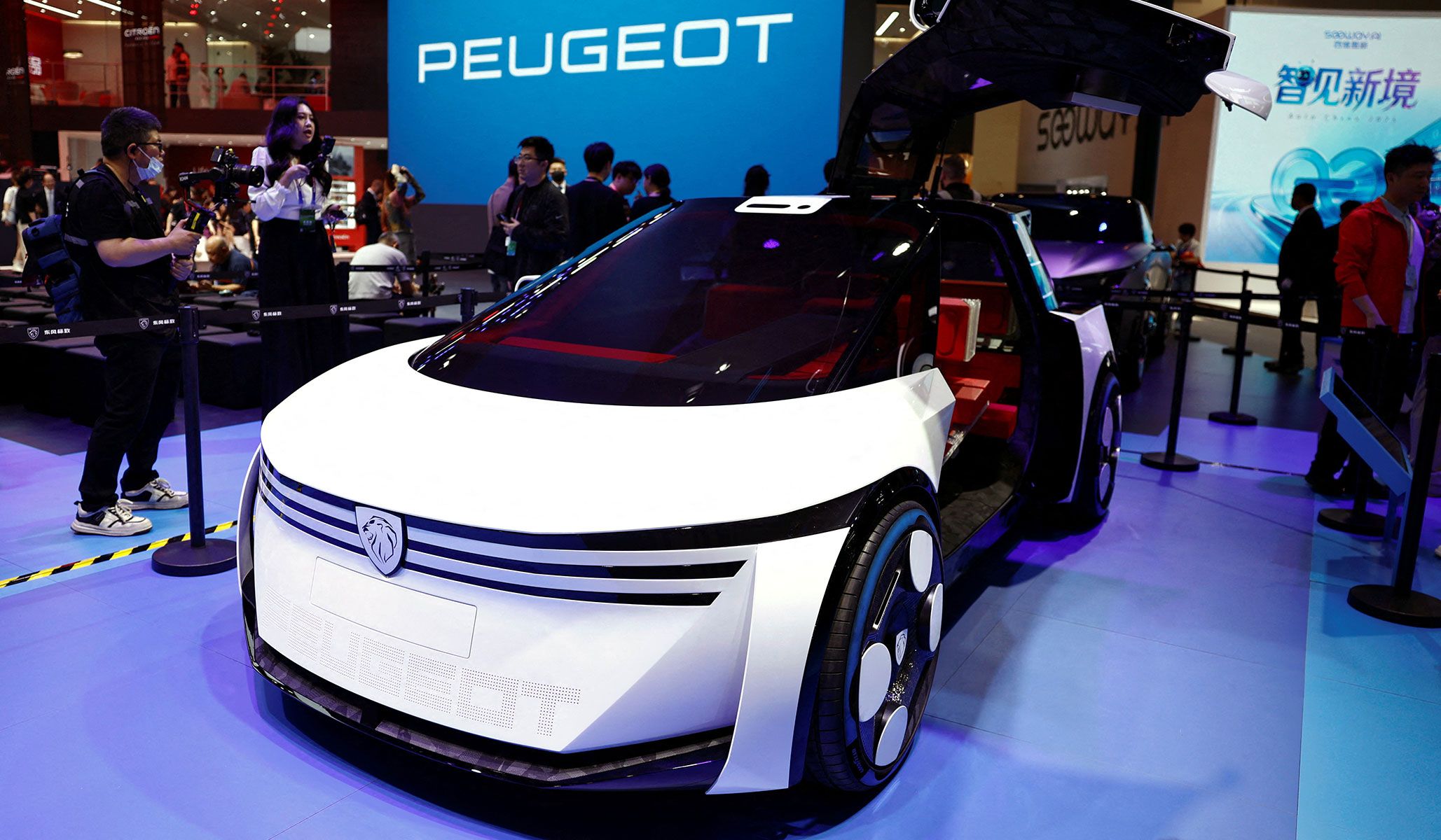 Peugeot concept car on display at the Beijing International Automotive Exhibition in Beijing, China, April 24, 2026.