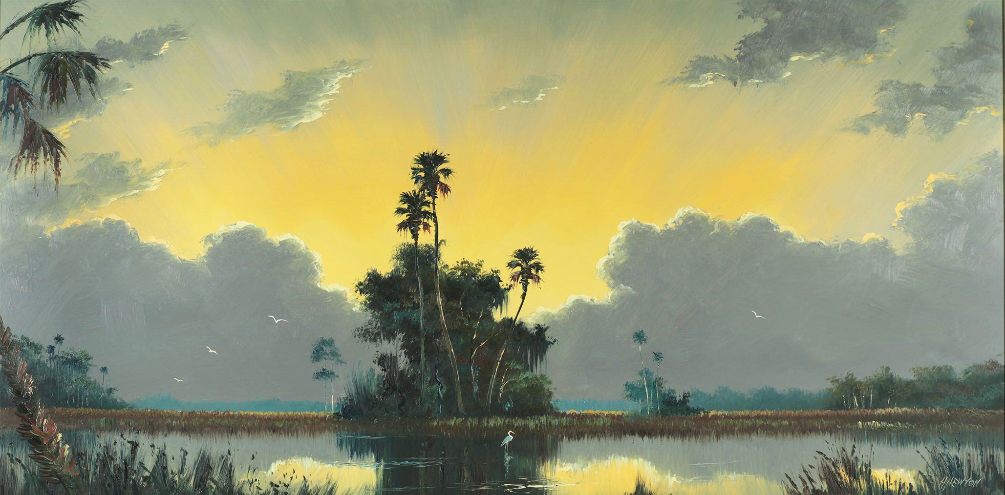 Harold Newton, River Grass , c. 1970, oil on Masonite.