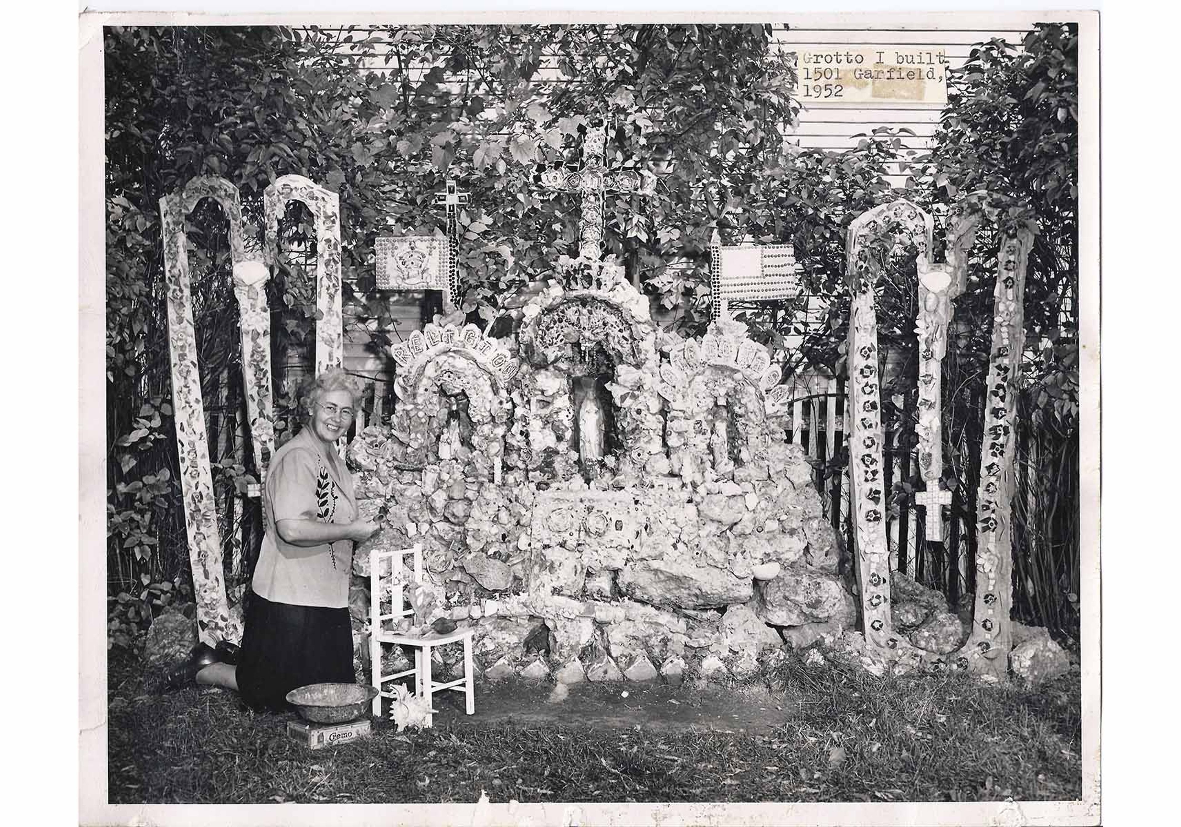 Madeline Buol, Buol Grotto and Sculptures (site view), Dubuque, Iowa, 1946–c. 1960.