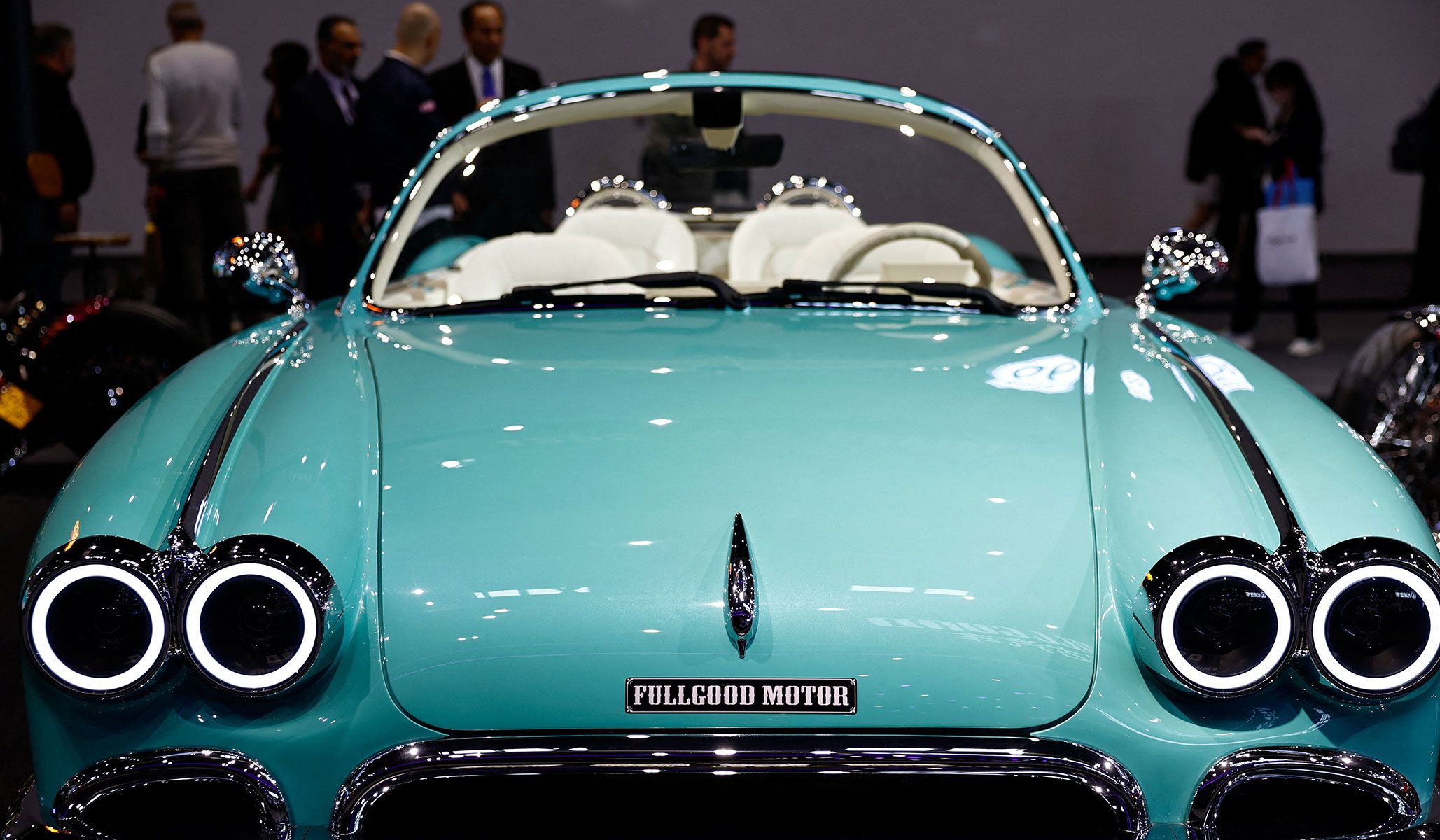 Fullgood electric vehicle displayed at the Beijing International Automotive Exhibition in Beijing, China, April 24, 2026.