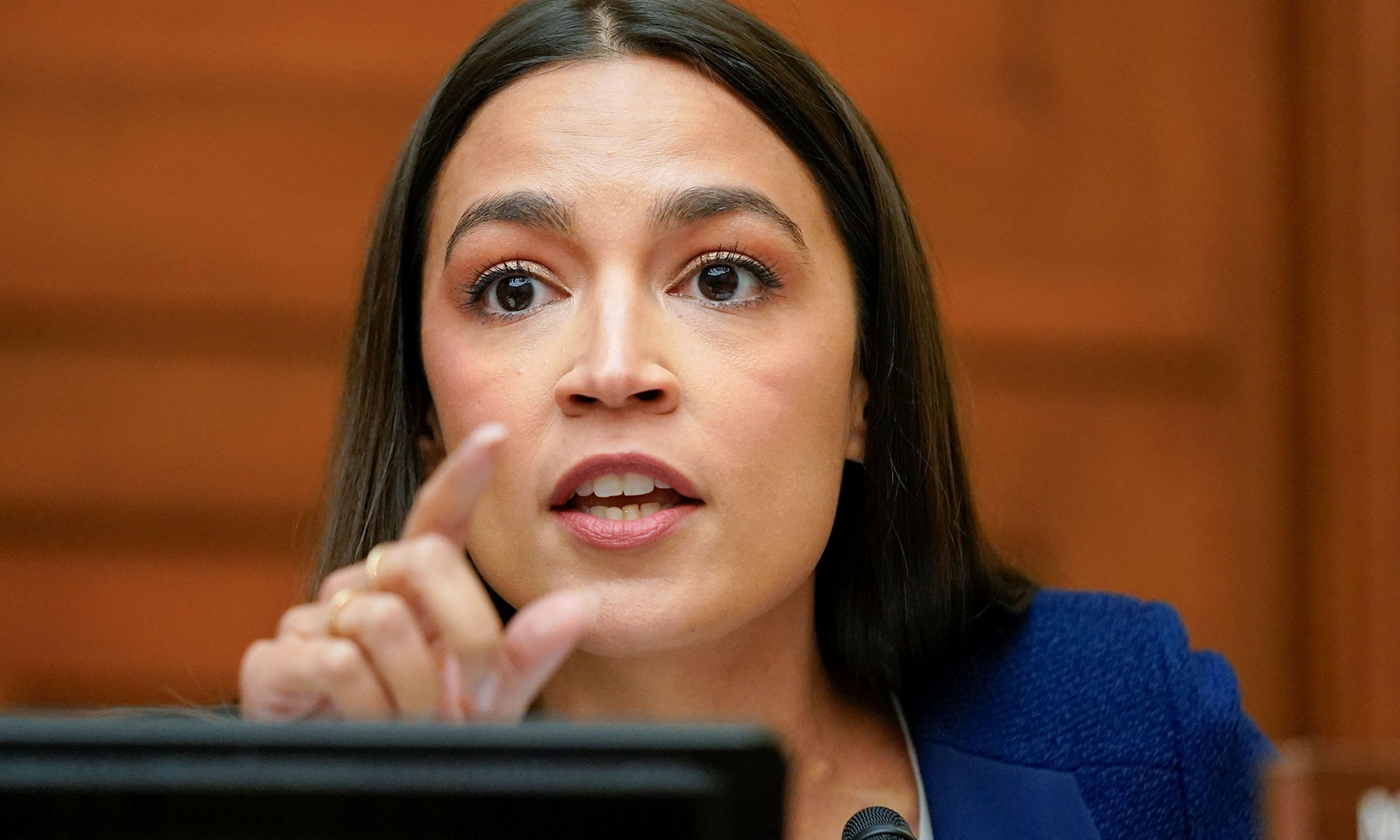 Rep. Alexandria Ocasio-Cortez (D., N.Y.) speaks during a House Committee on Oversight and Reform hearing on gun violence on Capitol Hill in Washington, D.C., June 8, 2022.