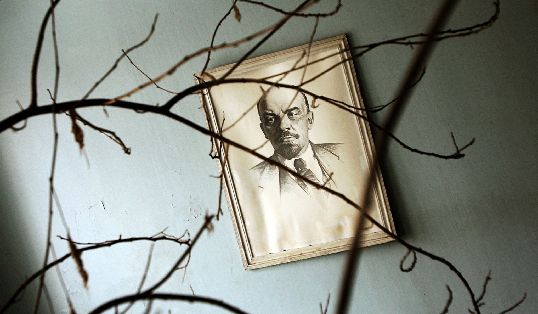 A picture of Soviet state founder Vladimir Lenin inside a hospital in the abandoned city of Pripyat near the Chernobyl nuclear power plant in Ukraine, March 31, 2006.
